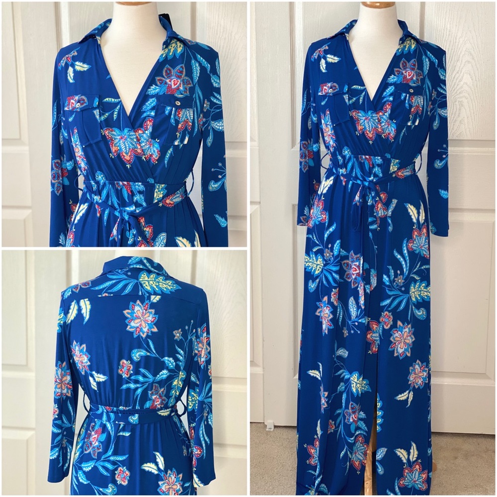 Woven with Paisley floral long sleeve dress